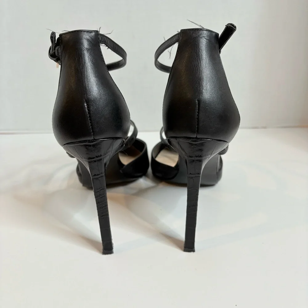 Nine West Black stiletto ankle strap Heels women’s size 10 - Picture 3 of 14